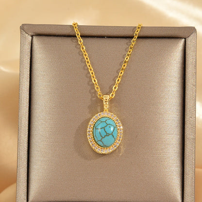Calysse Azure Bloom Necklace | Gold Maya Henry Jewelry