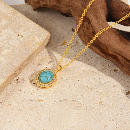 Calysse Azure Bloom Necklace | Gold Maya Henry Jewelry