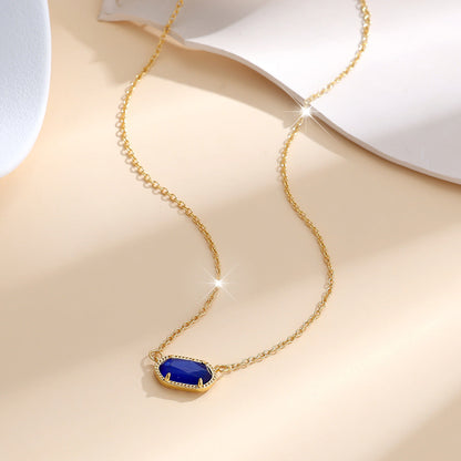 Classic Oval Sapphire Necklace | Gold Maya Henry Jewelry