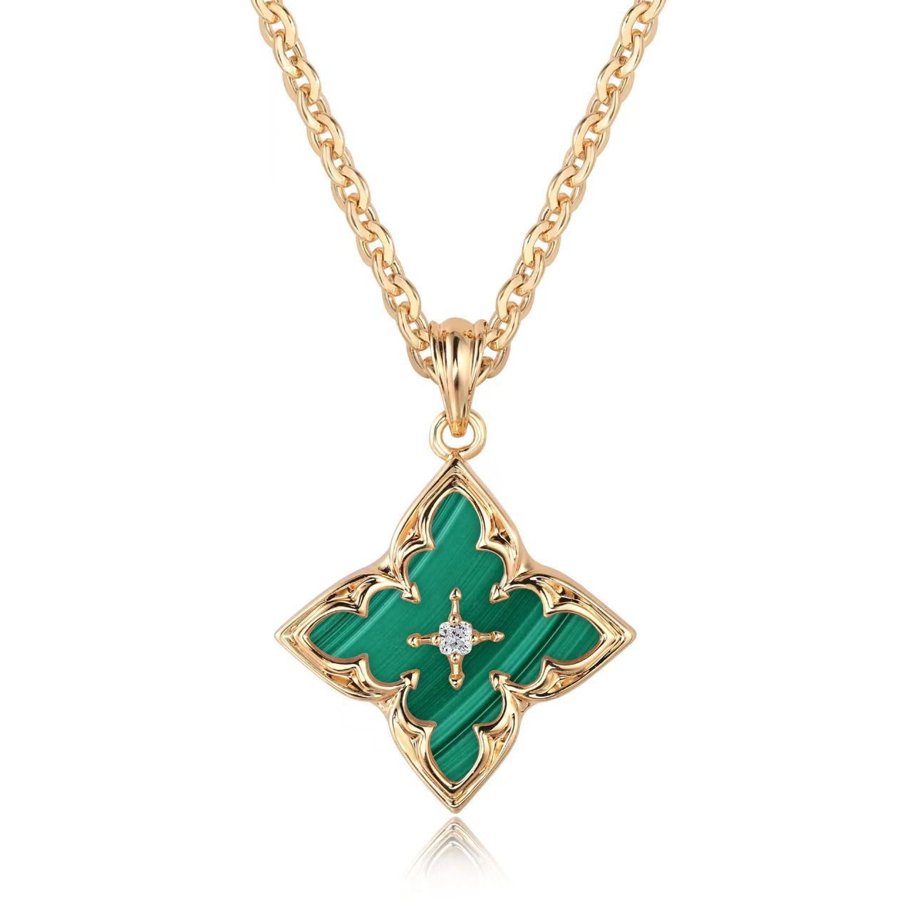 White Clover Pendant Necklace | Gold Maya Henry Jewelry