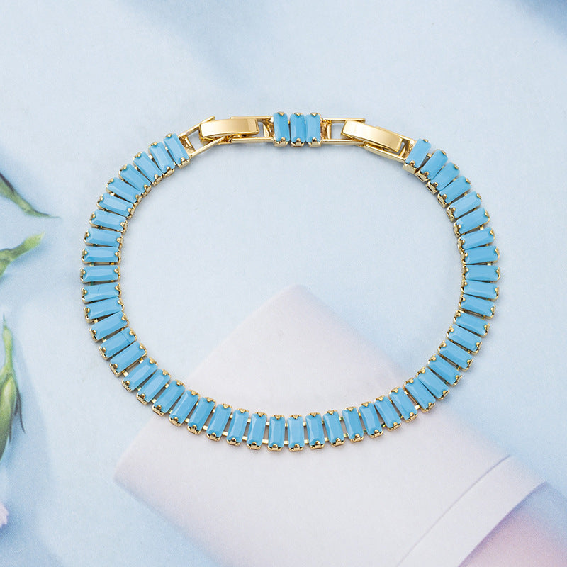 Turquoise Vertéa Tennis Bracelet | Gold Maya Henry Jewelry