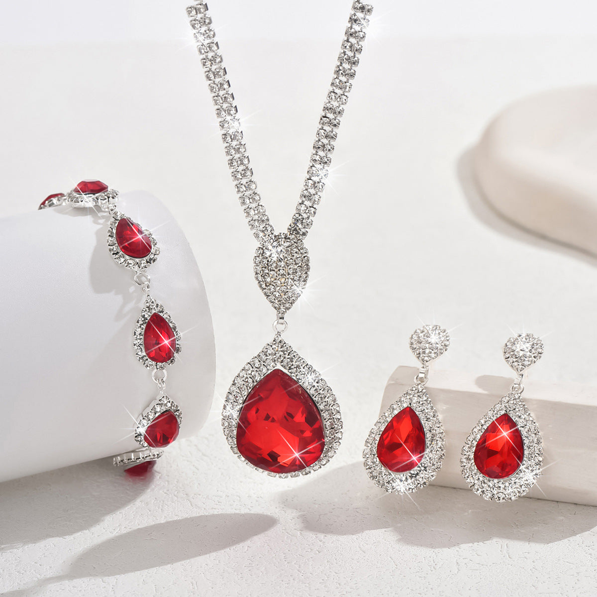 Thalira Bloodwynne Jewelry Set | White Gold Maya Henry Jewelry