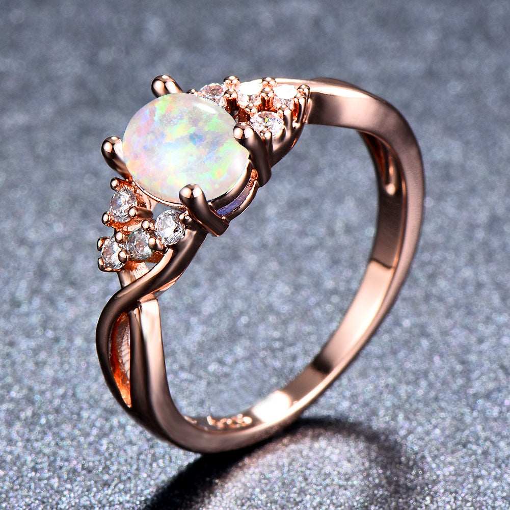 Sylva Moonhart White Ring | Rose Gold Maya Henry Jewelry