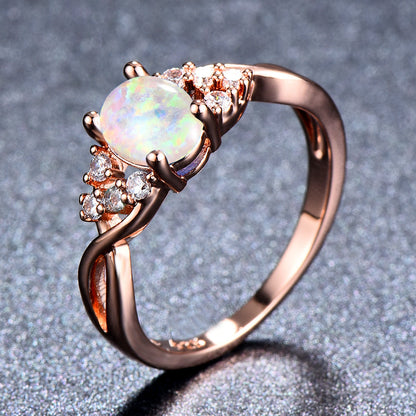 Sylva Moonhart White Ring | Rose Gold Maya Henry Jewelry