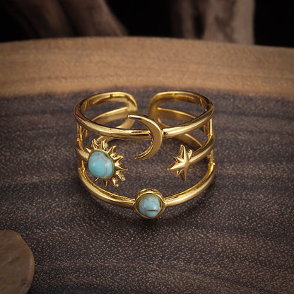 Soluna Turquoise Orbit Ring | Gold Maya Henry Jewelry