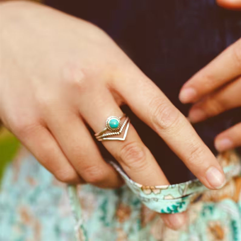 Velora Turquoise Beaded Ring | Gold Maya Henry Jewelry