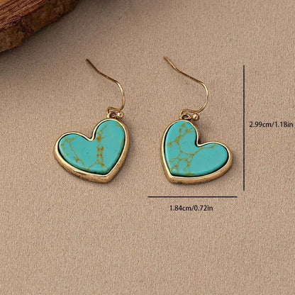 Turquoise Love Earrings | Rose Gold Maya Henry Jewelry