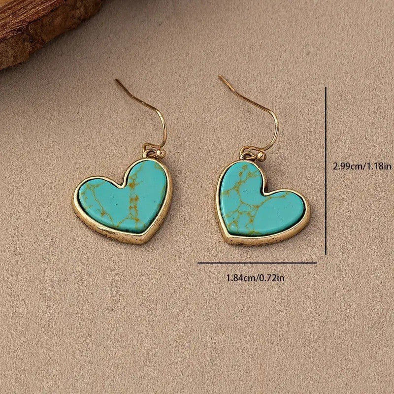 Turquoise Love Earrings | Rose Gold Maya Henry Jewelry