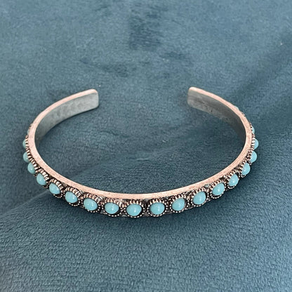 Talisse Turquoise Open Bracelet | White Gold Maya Henry Jewelry