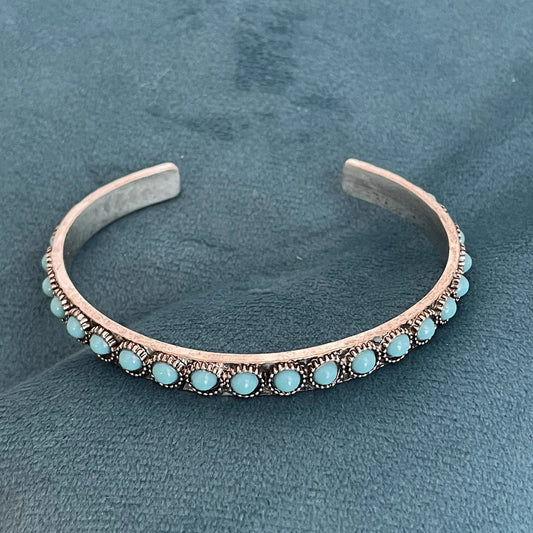 Talisse Turquoise Open Bracelet | White Gold Maya Henry Jewelry