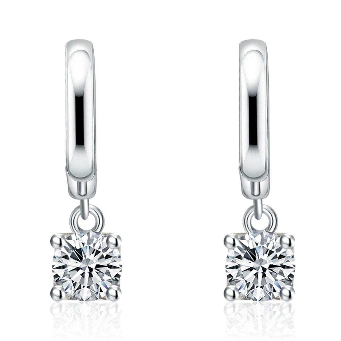 Aurora Square Drop Earrings | White gold Maya Henry Jewelry
