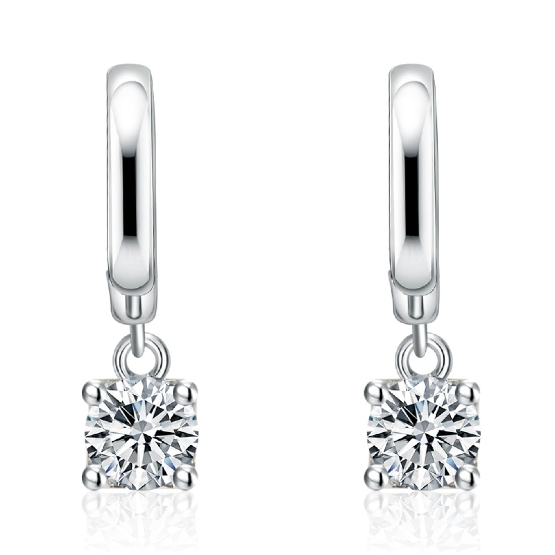 Aurora Square Drop Earrings | White gold Maya Henry Jewelry