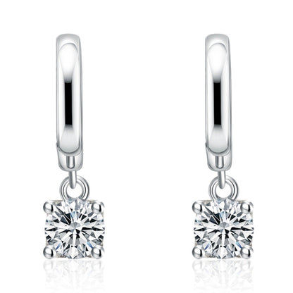 Aurora Square Drop Earrings | White gold Maya Henry Jewelry