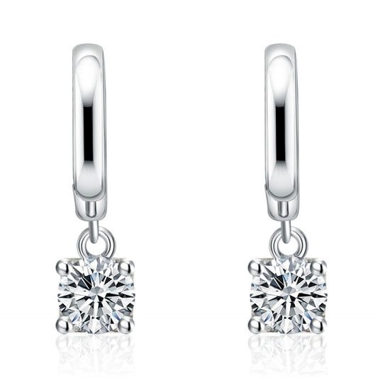 Aurora Square Drop Earrings | White gold Maya Henry Jewelry