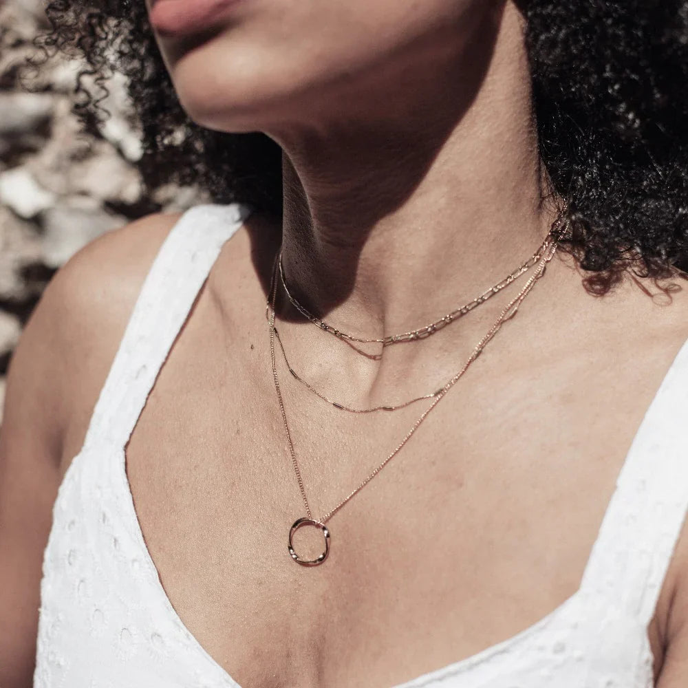 Open Circle Three Row Necklace | Gold Maya Henry Jewelry