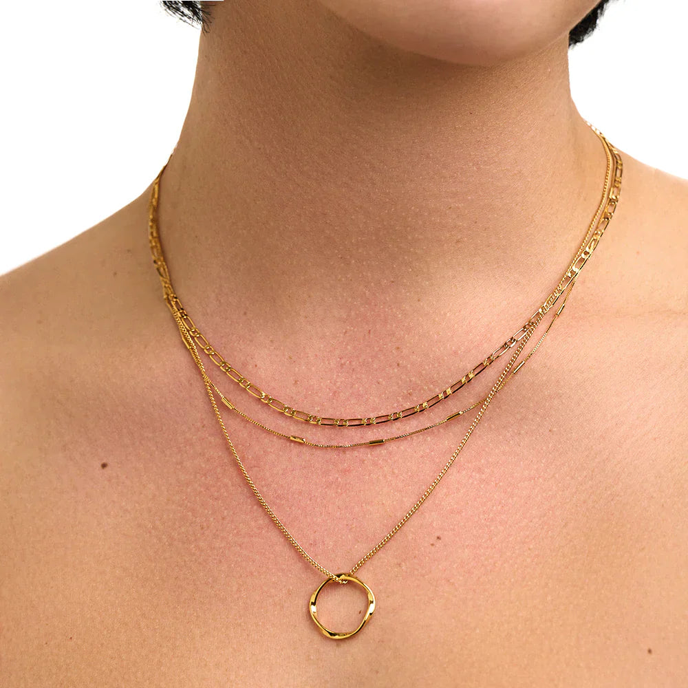 Open Circle Three Row Necklace | Gold Maya Henry Jewelry