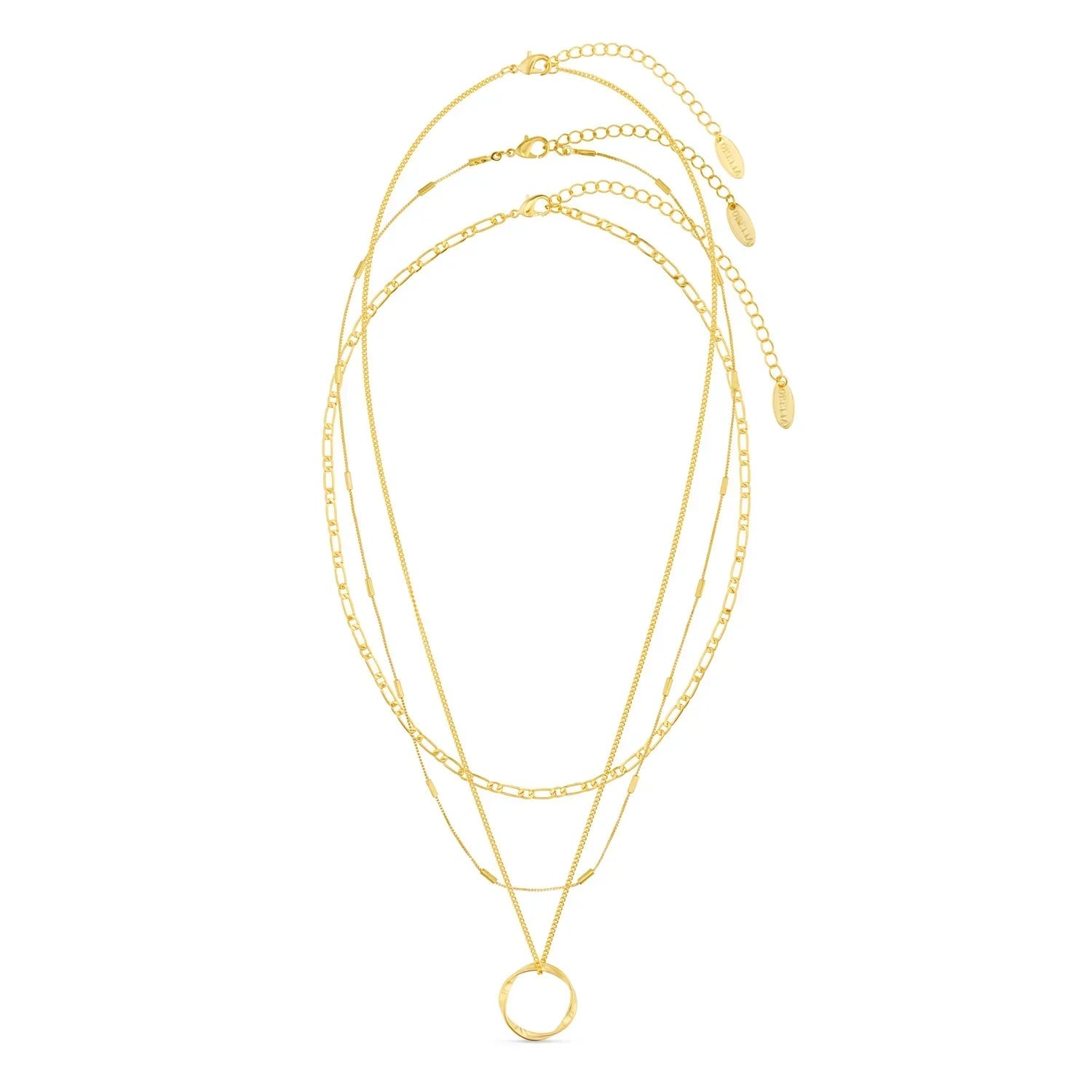 Open Circle Three Row Necklace | White Gold Maya Henry Jewelry