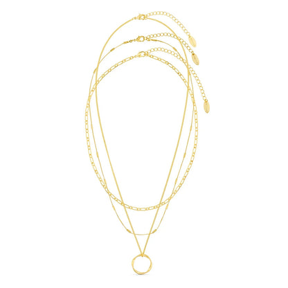Open Circle Three Row Necklace | White Gold Maya Henry Jewelry