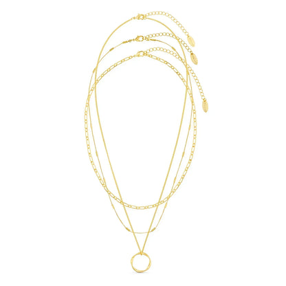 Open Circle Three Row Necklace | Gold Maya Henry Jewelry