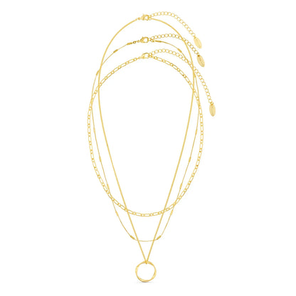 Open Circle Three Row Necklace | Gold Maya Henry Jewelry