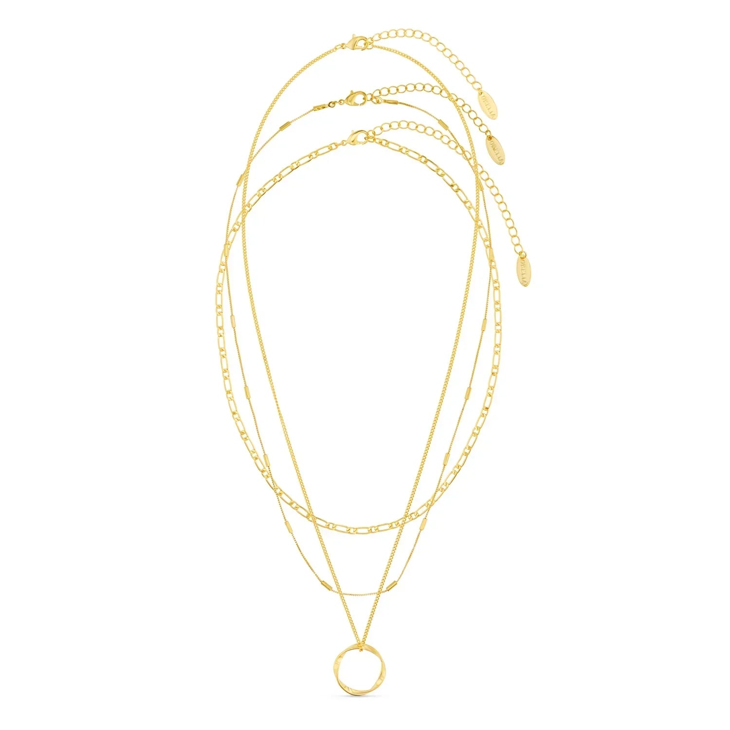 Open Circle Three Row Necklace | Gold Maya Henry Jewelry