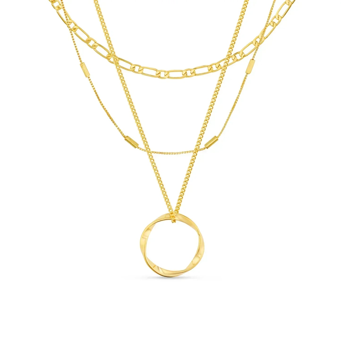 Open Circle Three Row Necklace | Gold Maya Henry Jewelry