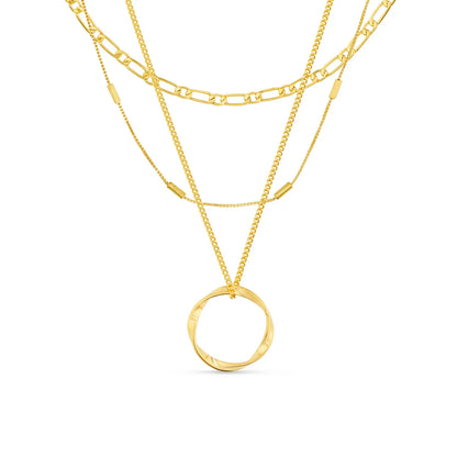 Open Circle Three Row Necklace | Gold Maya Henry Jewelry