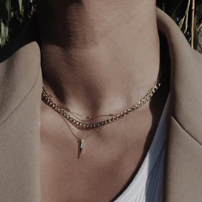 Flat Link Curb Chain Necklace | Gold Maya Henry Jewelry