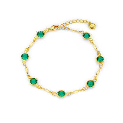 Emerald Link Chain Bracelet | Gold Maya Henry Jewelry