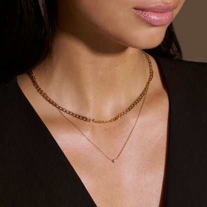 Flat Link Curb Chain Necklace | Gold Maya Henry Jewelry