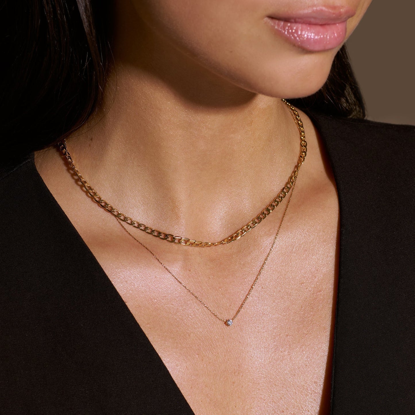 Flat Link Curb Chain Necklace | White Gold Maya Henry Jewelry