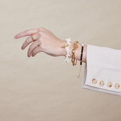 Link T-Bar Bracelet | White Gold Maya Henry Jewelry