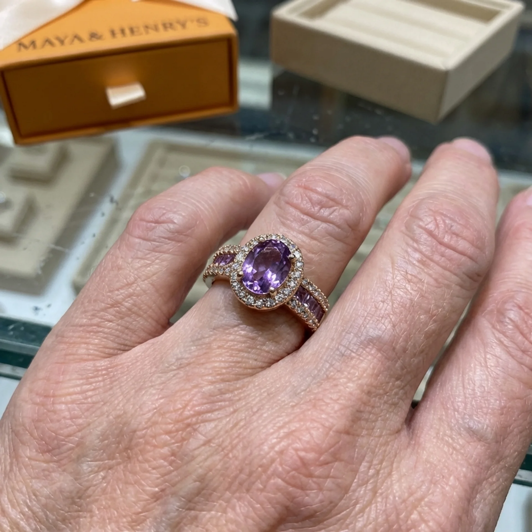 Odelia Violet Lumina Ring | Rose Gold Maya Henry Jewelry