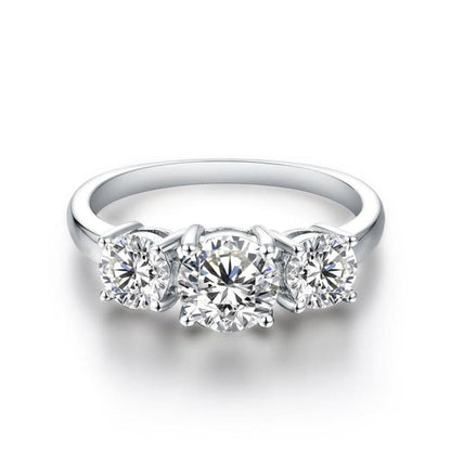 Clare Triple Stone Ring | White gold Maya Henry Jewelry