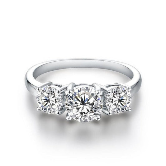 Clare Triple Stone Ring | White gold Maya Henry Jewelry
