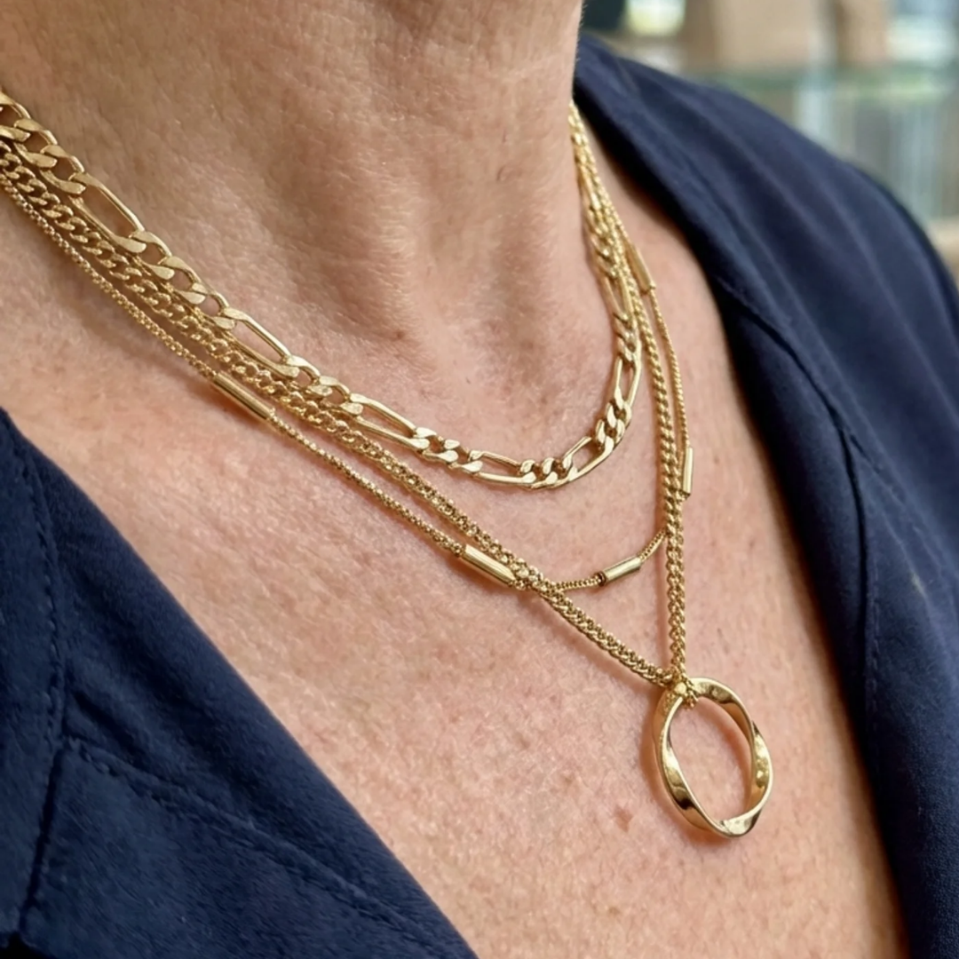 Open Circle Three Row Necklace | Gold Maya Henry Jewelry