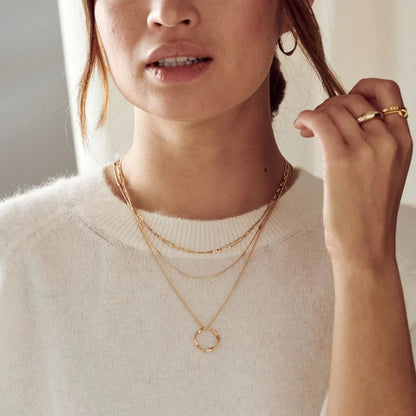 Open Circle Three Row Necklace | Gold Maya Henry Jewelry