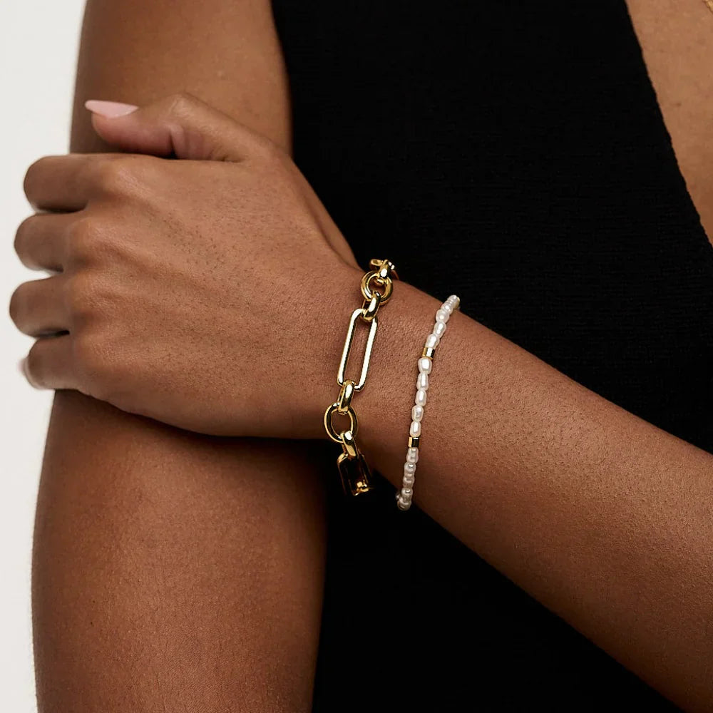 Link T-Bar Bracelet | Gold Maya Henry Jewelry