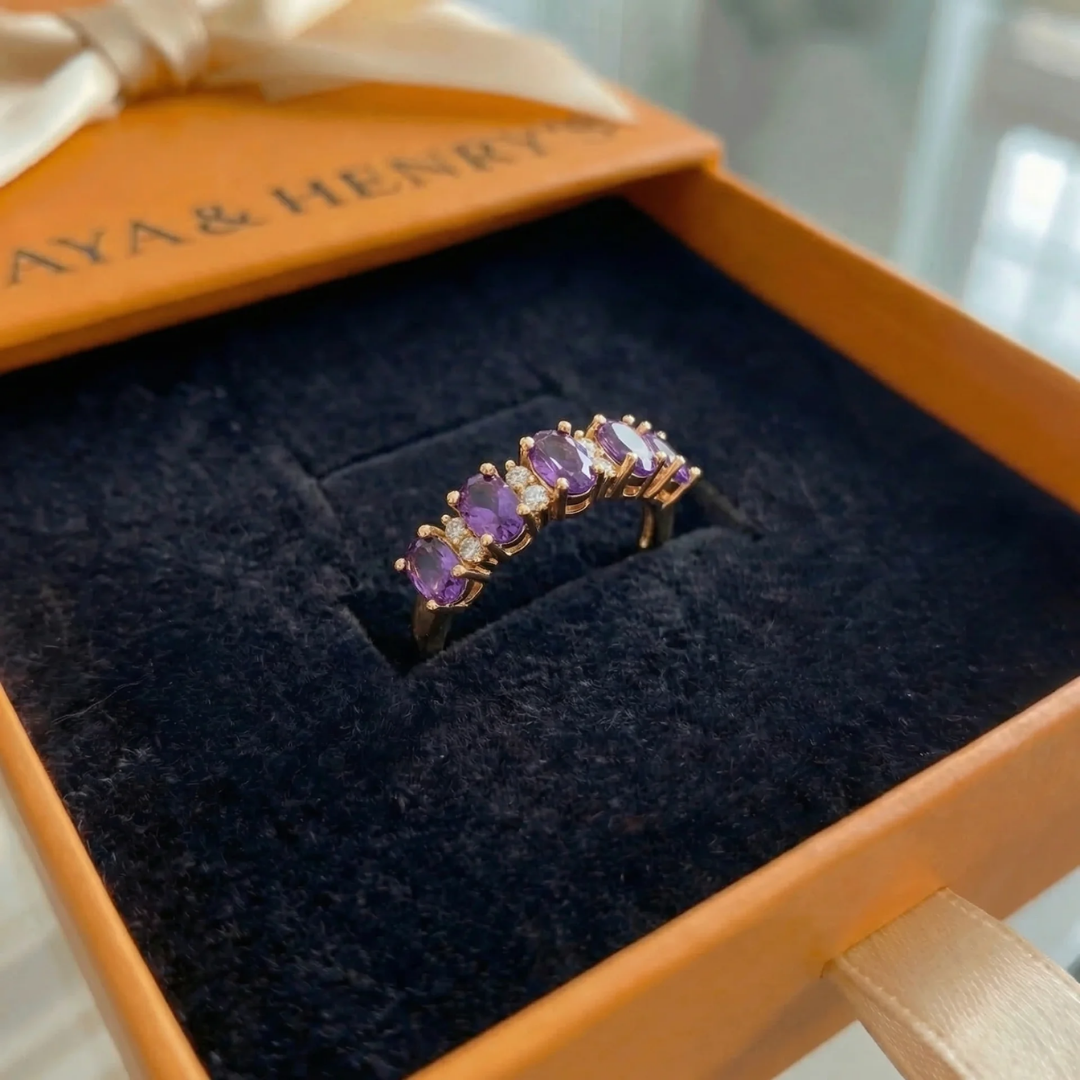 Orlina Violet Crest Ring | Rose Gold Maya Henry Jewelry