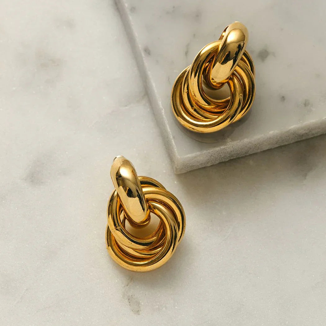 Statement Interlocking Earrings | Gold Maya Henry Jewelry