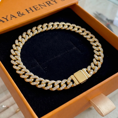 Pave Cuban Bracelet | Gold Maya Henry Jewelry