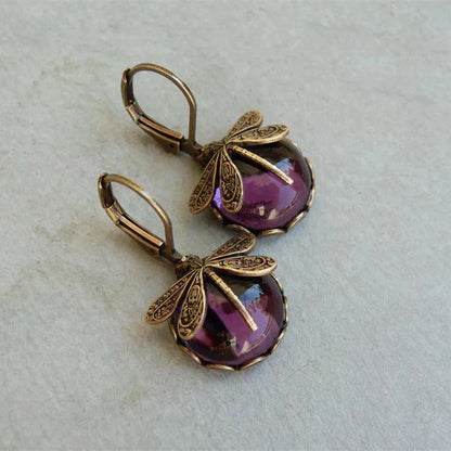 Antique Gold Dragonfly Earrings Maya Henry Jewelry