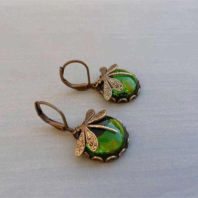 Antique Gold Dragonfly Earrings Maya Henry Jewelry
