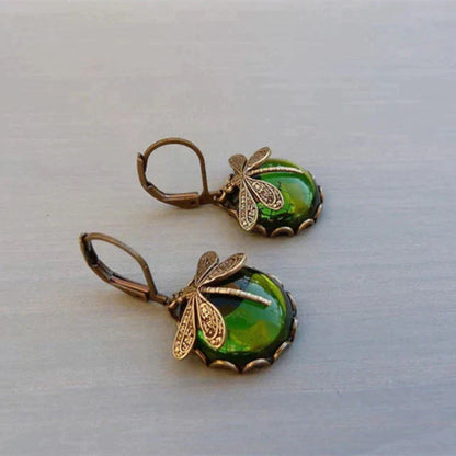 Antique Gold Dragonfly Earrings Maya Henry Jewelry