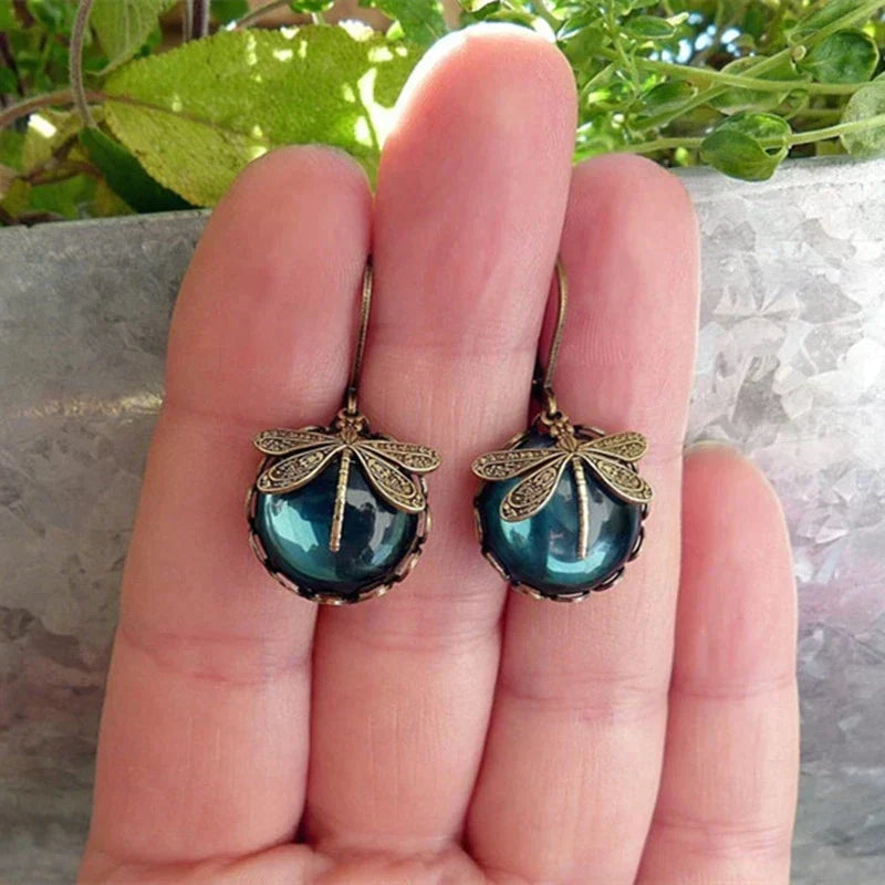Antique Gold Dragonfly Earrings Maya Henry Jewelry