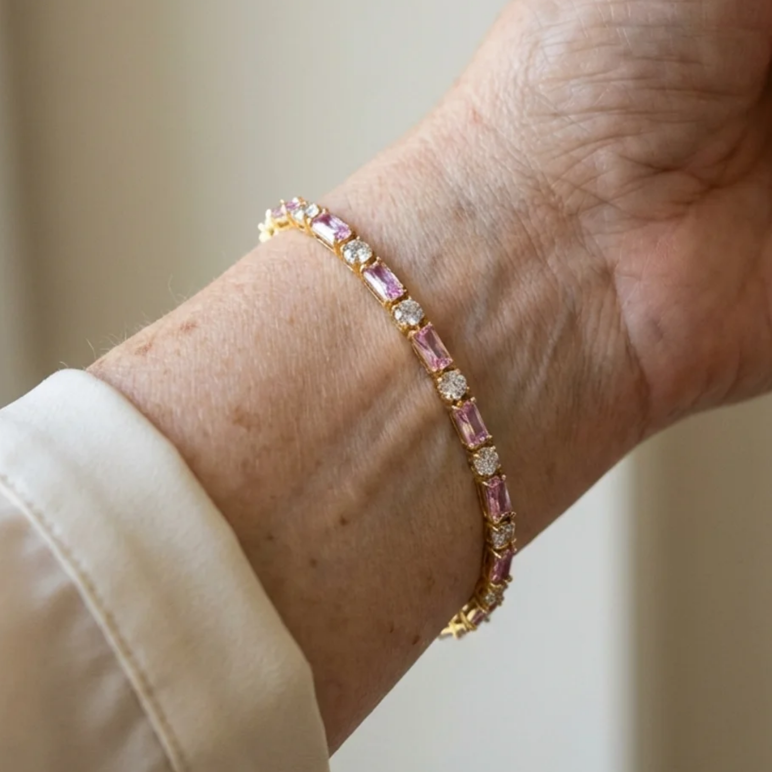 Peony Spark Tennis Bracelet | Gold Maya Henry Jewelry