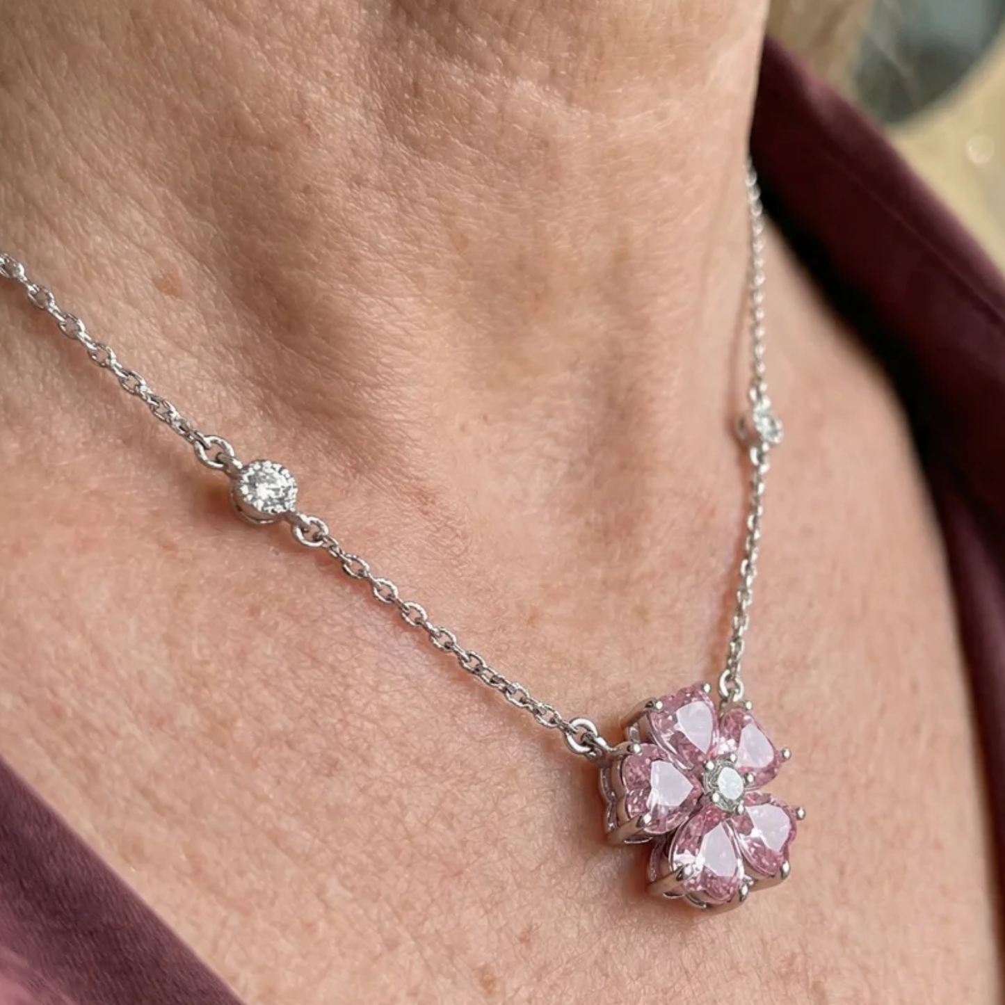 Petalglow Flower Pendant Necklace | White Gold Maya Henry Jewelry