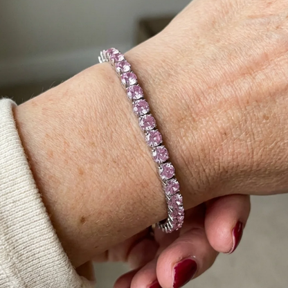 Pink Sapphire Tennis Bracelet | White Gold Maya Henry Jewelry