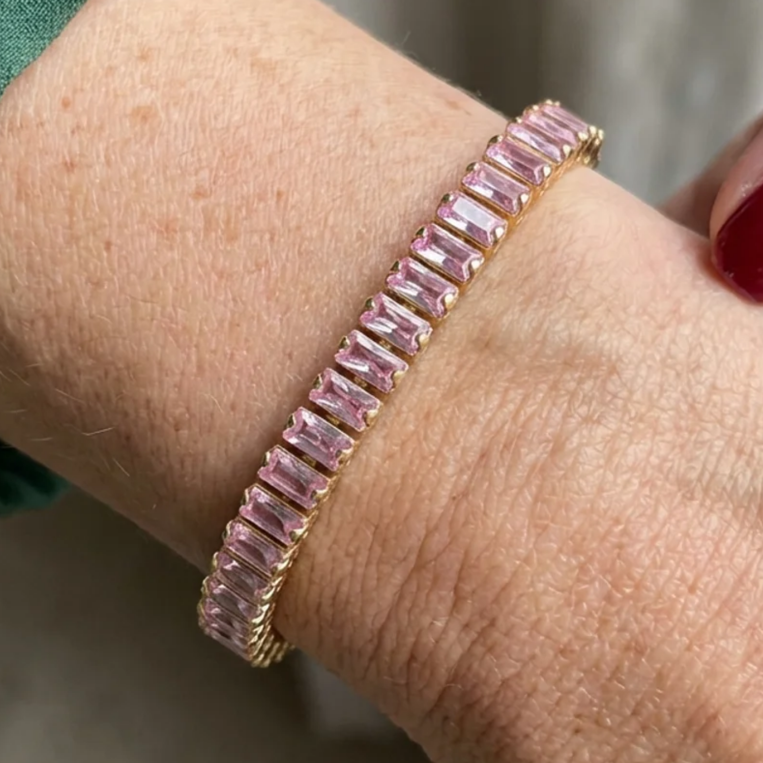 Pink Sapphire Vertéa Tennis Bracelet | Gold Maya Henry Jewelry