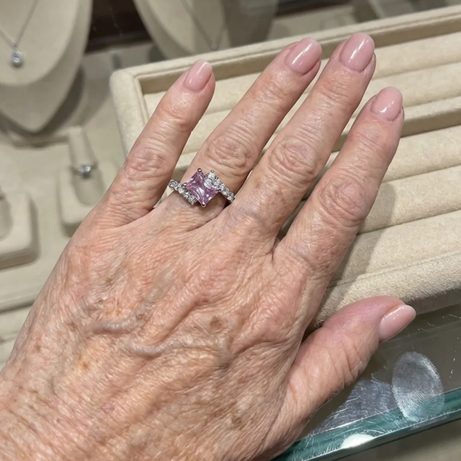 Pink Sapphire Vertex Ring | White Gold Maya Henry Jewelry